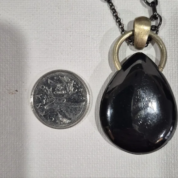 Sleek Black Nygard Teardrop Pendant Necklace - Picture 8 of 8